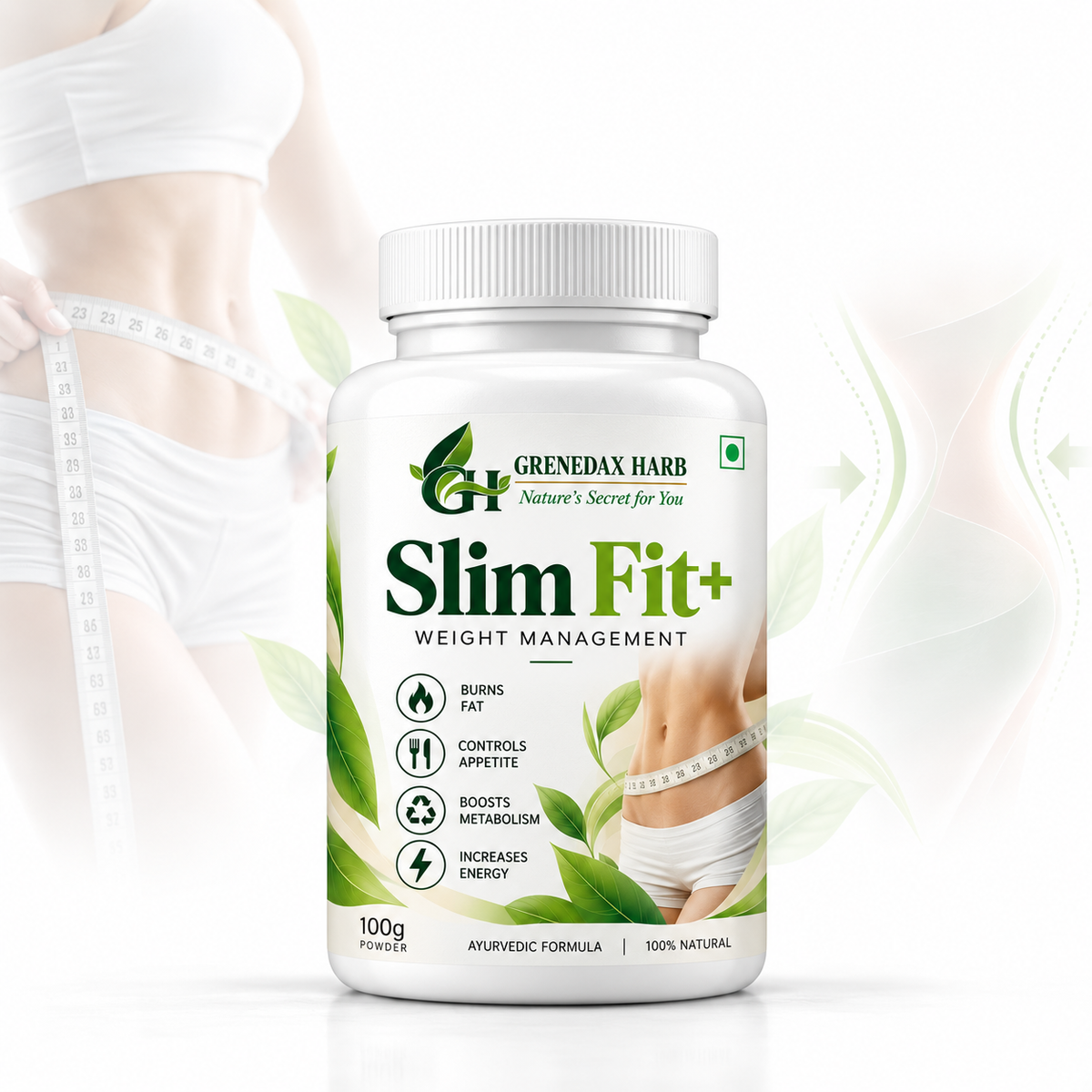 SLIM-FIT Ayurvedic Weight Management | Supports Natural Fat Burn & Metabolism | 100g Powder