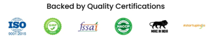 Grenedax Harb Quality Certifications - ISO, GMP, FSSAI, HACCP, Make In India, Startup India